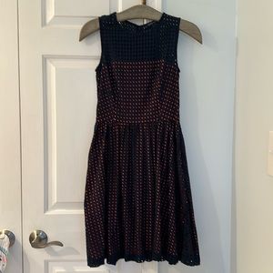 French Connection Embroidered Cotton Eyelet Fit & Flare Dress